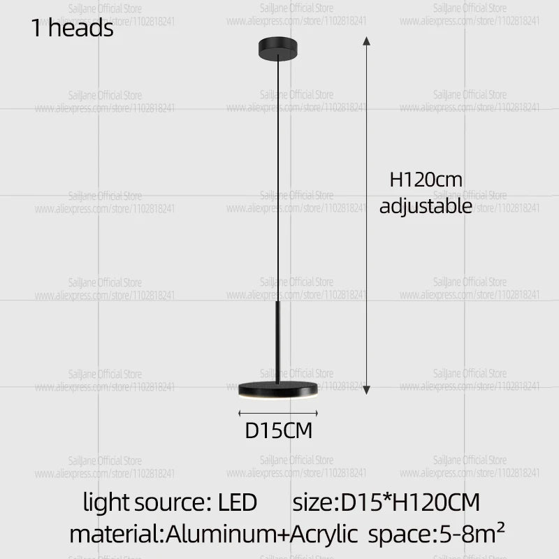 Minimalist Iron Pendant Light for Dining Room