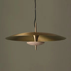 Minimalist Iron Pendant Light with Marble Detail