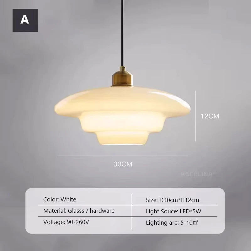 Nordic Glass Pendant Light - Minimalist Hanging Lamp