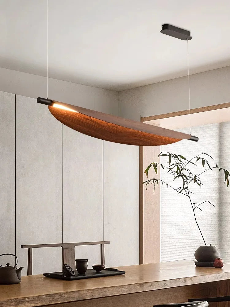 Minimalist Wood Hanging Pendant Light for Dining Room