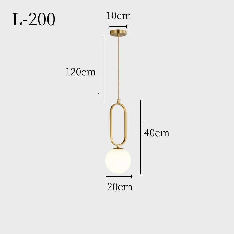 Lámpara Colgante Nórdica Minimalista de Bola de Cristal