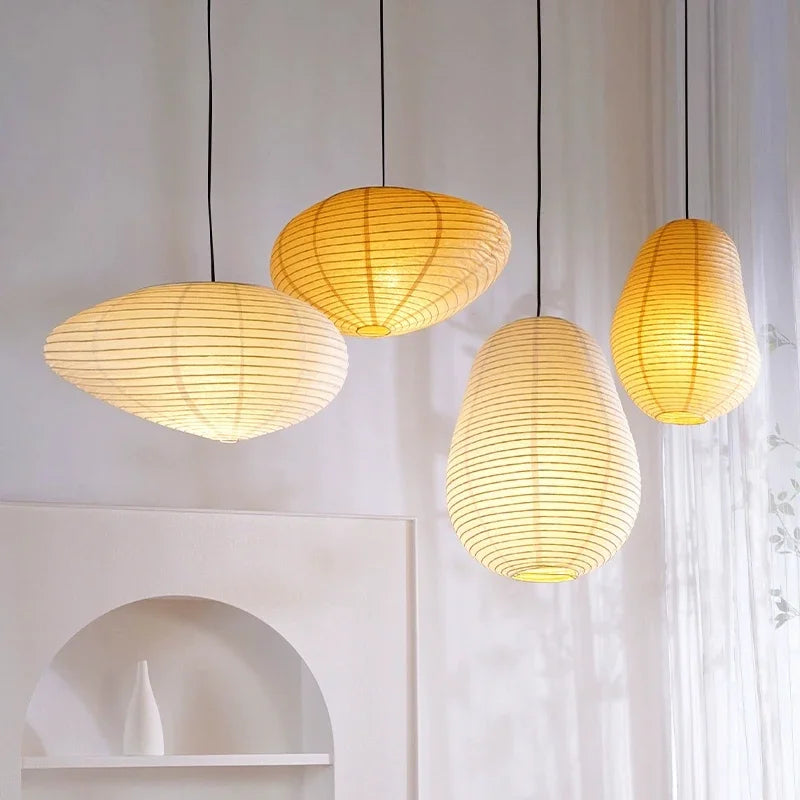 Japanese Rice Paper Pendant Light for Dining Room