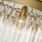 Modern Glass Chandelier LED Ceiling Light Black Gold