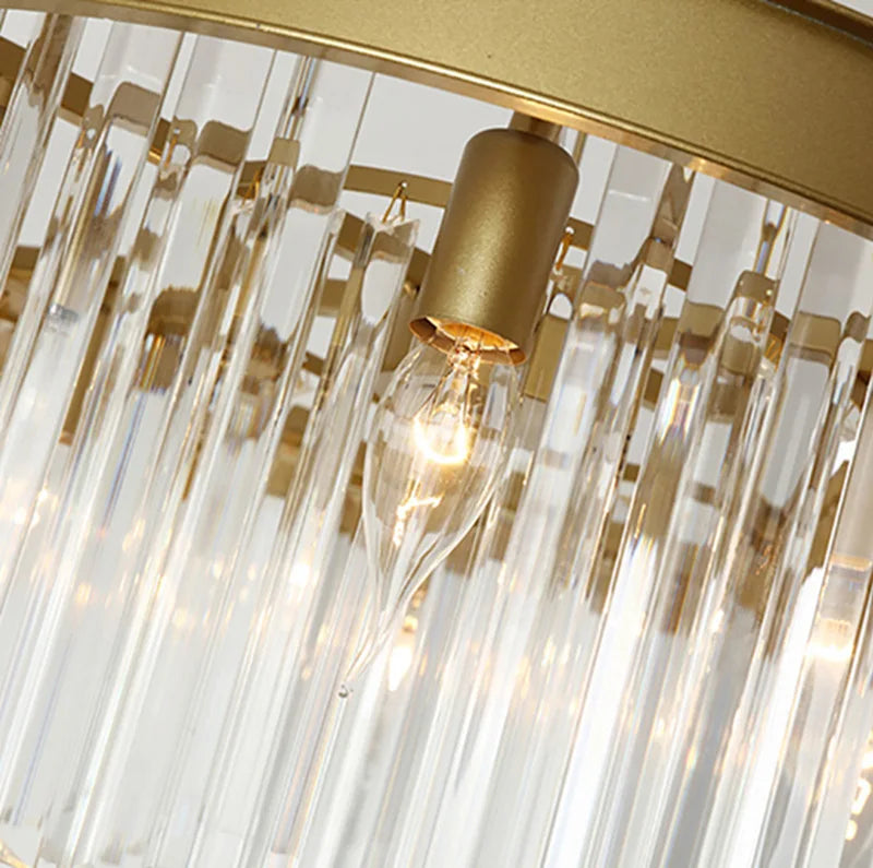 Modern Glass Chandelier LED Ceiling Light Black Gold