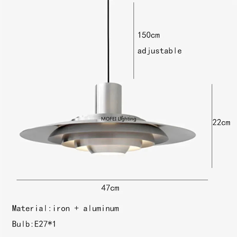 Minimalist Iron Pendant Light with Chrome Accent
