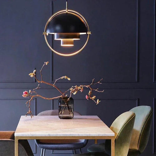 Danish Multi Shade Dome Pendant Light in Brass for Dining Room