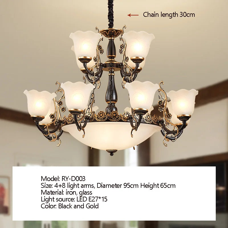 Modern Crystal Chandelier Glass Iron Frame
