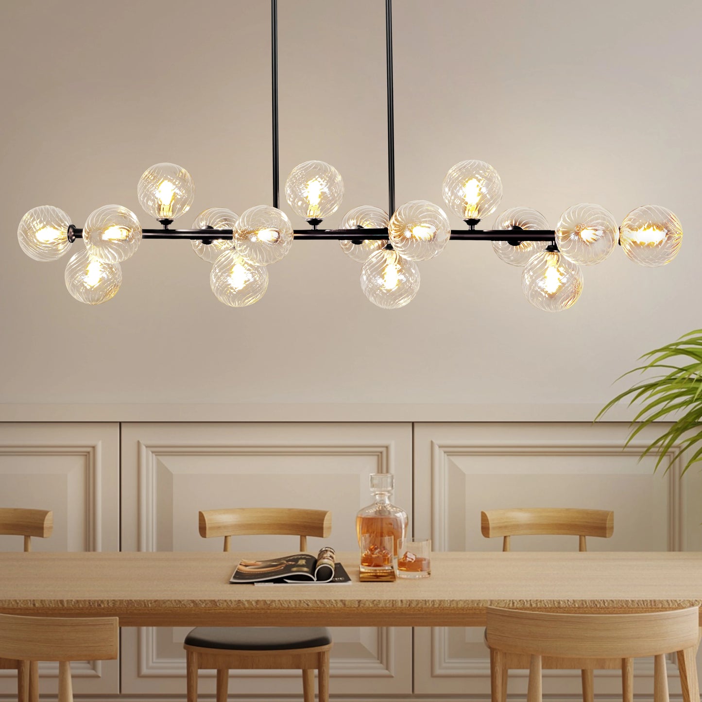 Mid-Century Modern Sputnik Pendant Light 16-Light