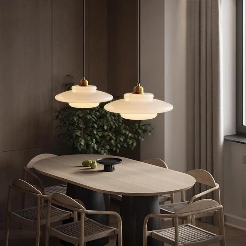 Lámpara colgante de cristal minimalista para comedor