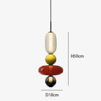 Designer Candy Glass Totem Pendant Light in Bold Colors for Dining Room