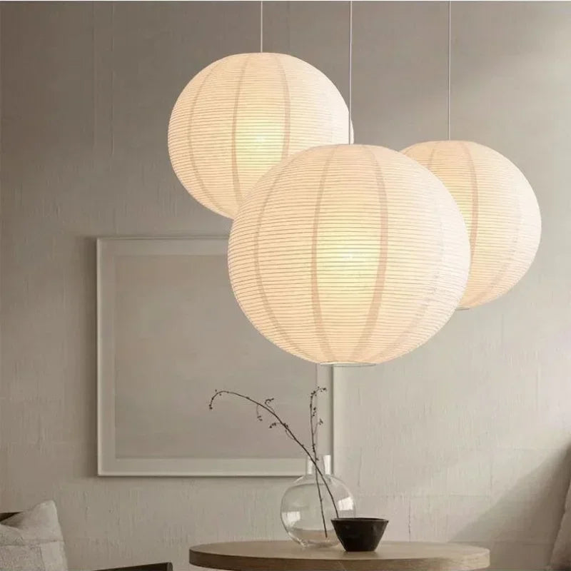 Minimalist Paper Ball Pendant Light for Bedroom