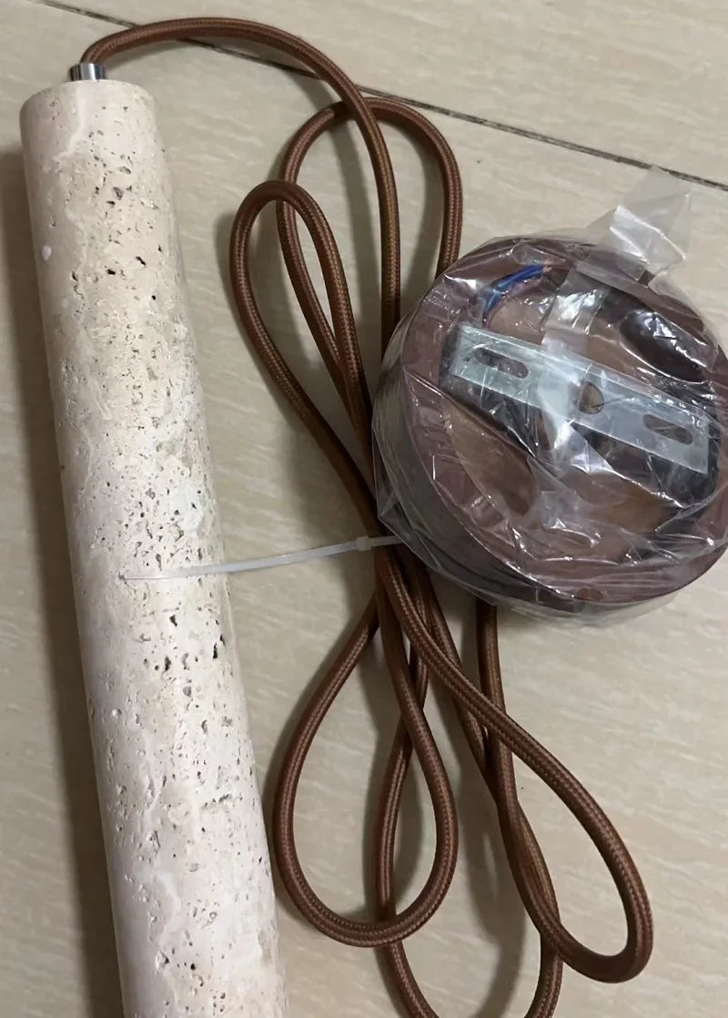 Nordic Travertine Pendant Light for Bedroom