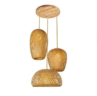 Lámparas Colgantes de Madera de Bambú Estilo Japonés