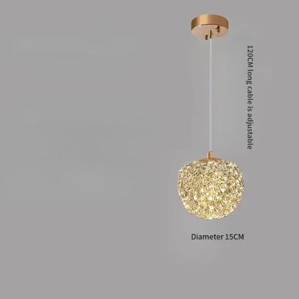 Lámpara colgante de cristal para dormitorio