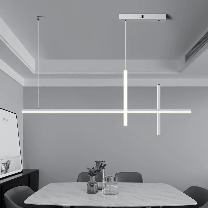 Lámpara colgante de hierro lineal minimalista para comedor