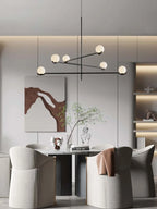 Lámpara colgante minimalista de hierro y cristal para sala de estar