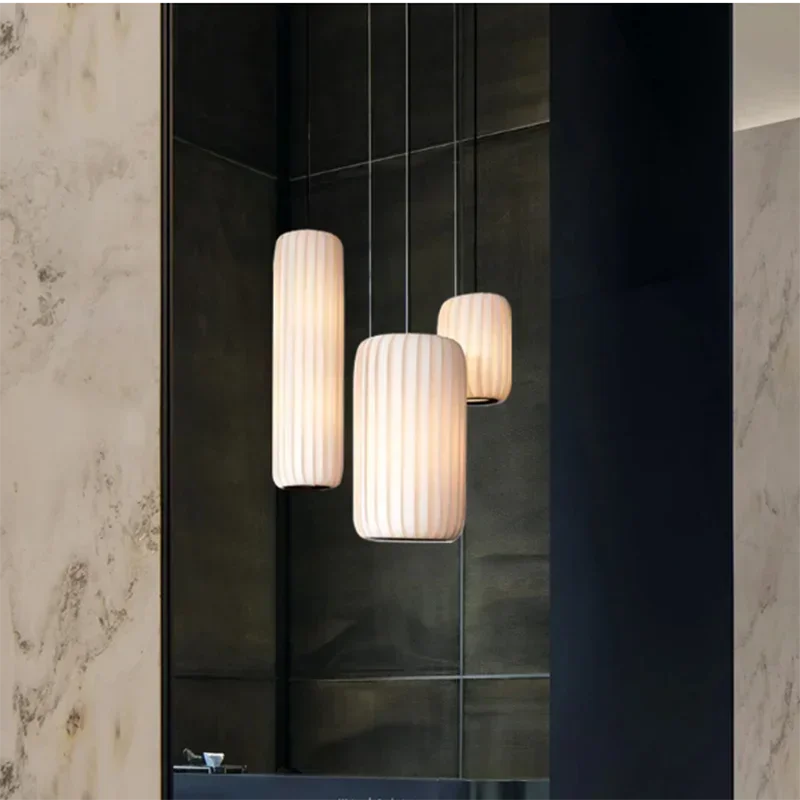 Lámpara colgante de tela minimalista para comedor