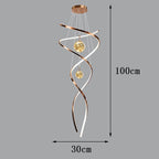 Modern LED Pendant Light with Twisted Metal Arms