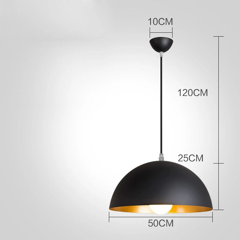 Industrial Black Iron Pendant Light for Dining