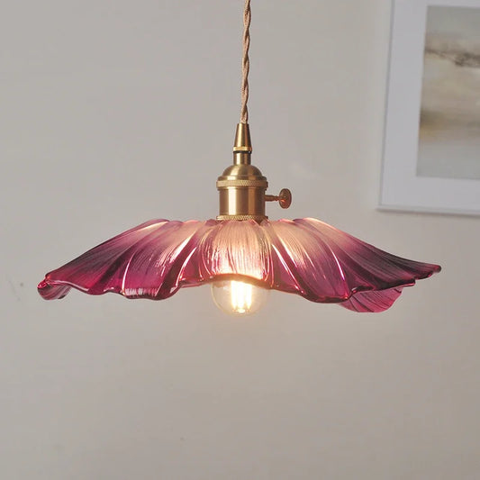 Nordic Glass Flower Pendant Light for Bedroom