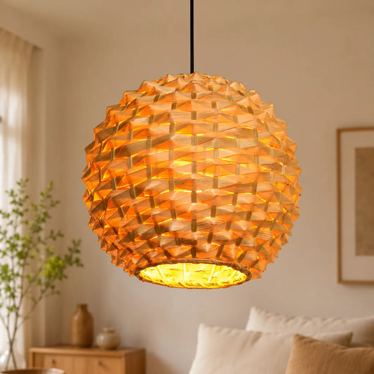 Bohemian Bamboo Rattan Pendant Light for Bedroom