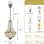 Antique Bronze Crystal Empire Chandelier
