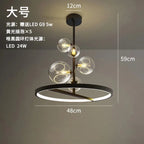 Modern Ring Glass Ball LED Chandelier Iron Frame