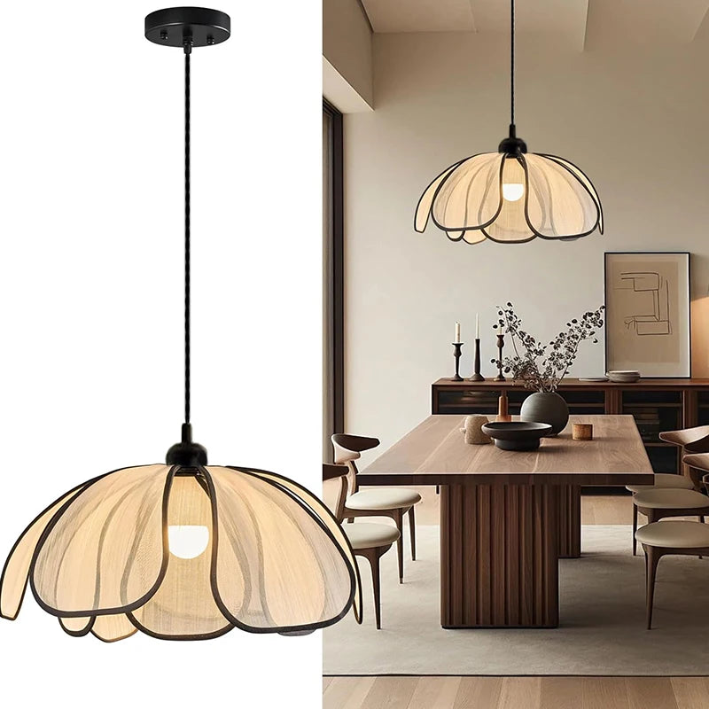 Nordic Fabric Pendant Light with 3 Color Temperature