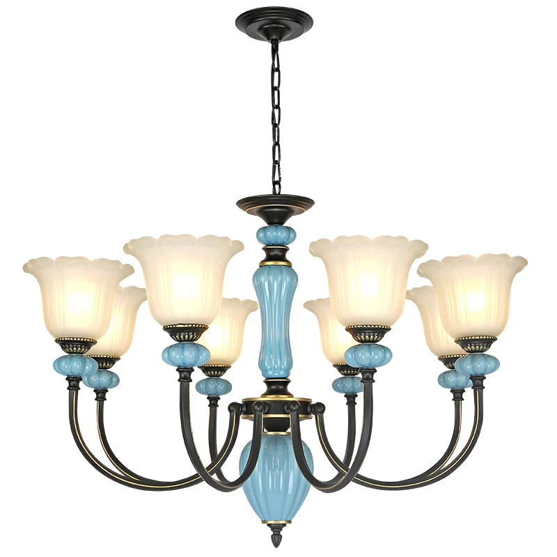 Retro Rustic Crystal Chandelier Dining Room Light