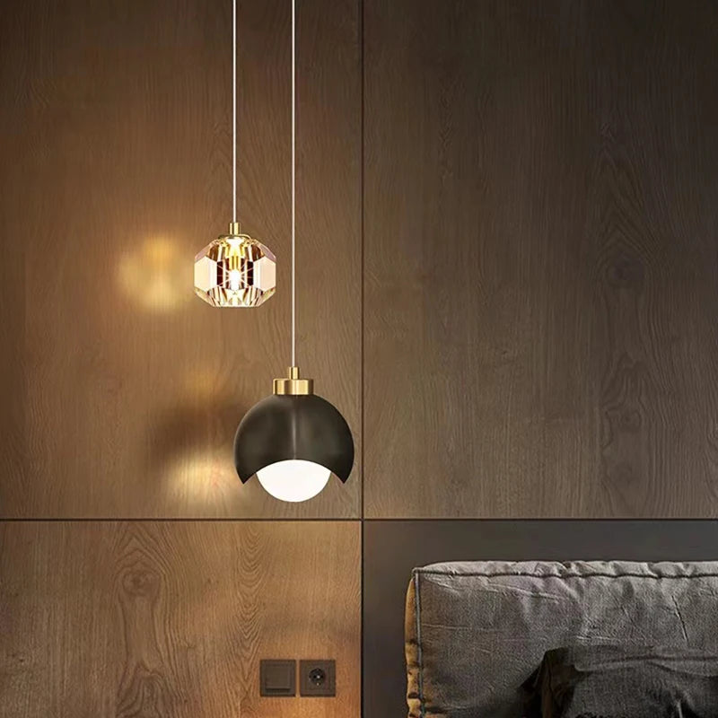 Lámpara Colgante Nórdica Minimalista de Cristal para Dormitorio