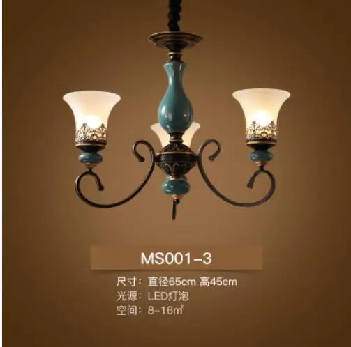 French Style Ceramic LED Chandelier - Classic Design