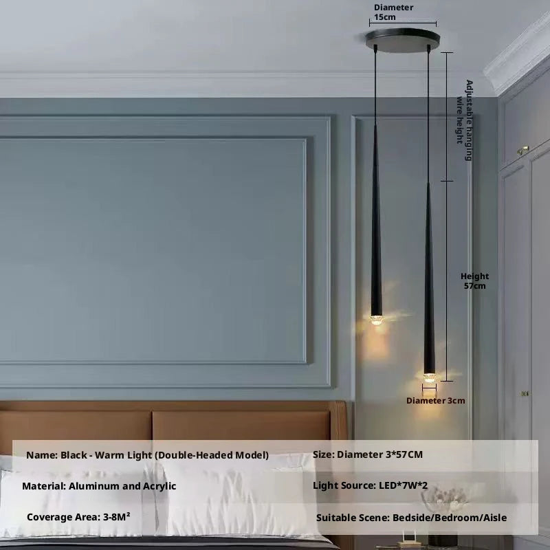 Nordic Minimalist Iron Pendant Light for Bedroom