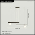 Nordic Minimalist Brass Pendant Light Linear Multi-Head
