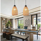 Bohemian Rattan Pendant Light for Dining Room
