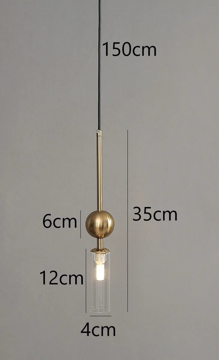 Nordic Light Luxury Pendant Lights Gold Black Iron Art Chandeliers LED Restaurant Bedroom Bedside Glass Decoration Hanging Lamp