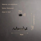 Minimalist Iron Pendant Light with Adjustable Spots