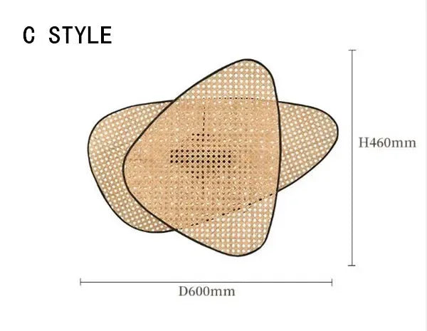 Modern Rattan Petal LED Pendant Lamp