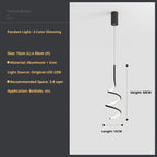 Nordic LED Spiral Pendant Light for Bedroom