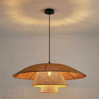 Vintage Rattan Pendant Lamp Handmade Suspension