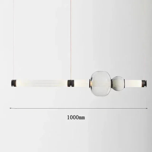 Minimalist Glass Pendant Light with Brass Accents