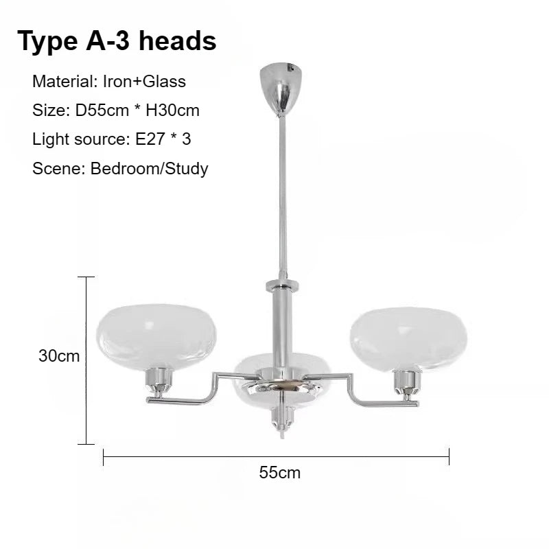 Modern Bauhaus Chrome Chandelier - Nordic Design