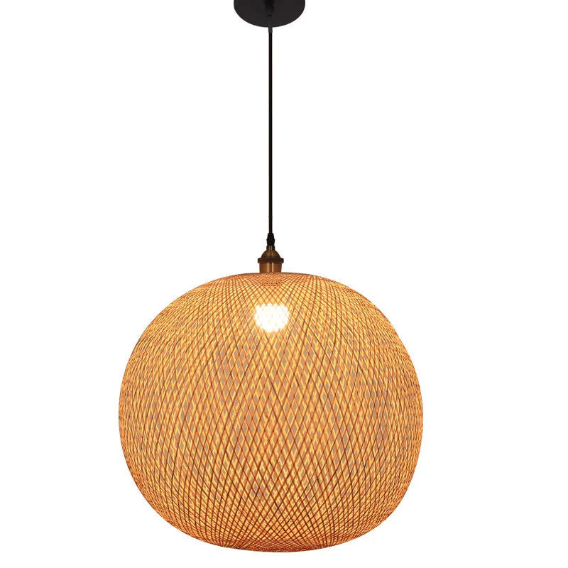 Nordic Bamboo Woven Pendant Light for Dining Room