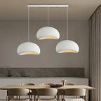 Wabi Sabi White Resin Dome Pendant Light for Living Room and Dining Room