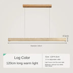 Lámpara colgante minimalista de madera y piedra para comedor
