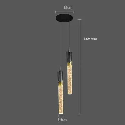 Crystal Glass Pendant Light with LED - Modern Hanging Lamp