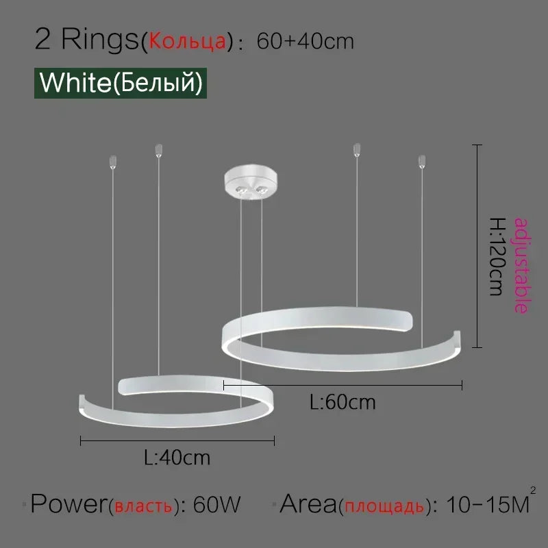 Nordic Copper Ring Pendant Light for Dining Room