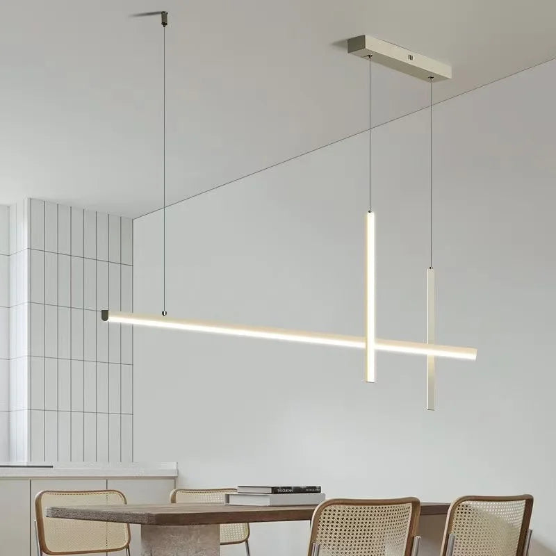 Minimalist Linear Iron Pendant Light for Dining Room