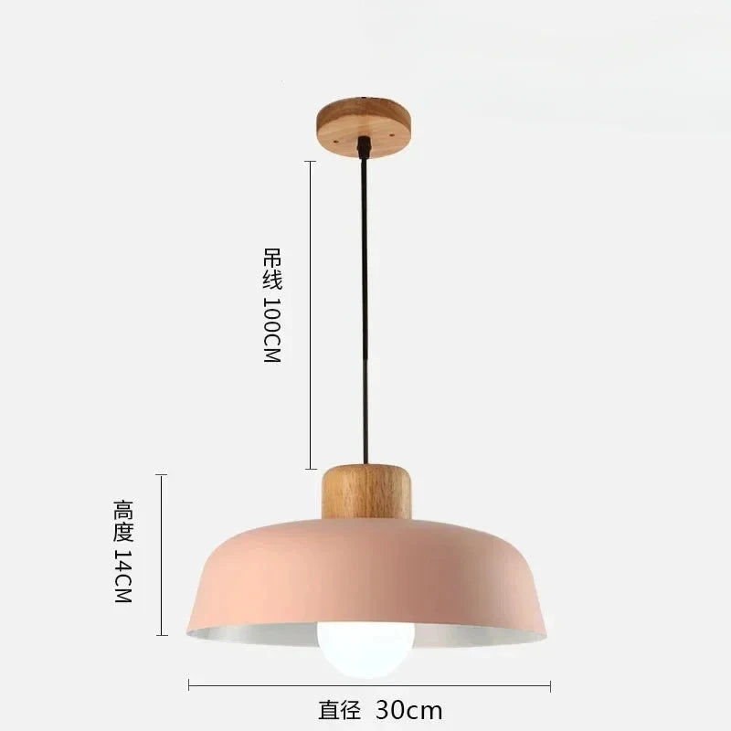 Nordic Wood Metal Pendant Light for Dining Room