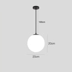 Nordic Glass Ball Pendant Light Brass Iron Hanging Lamp