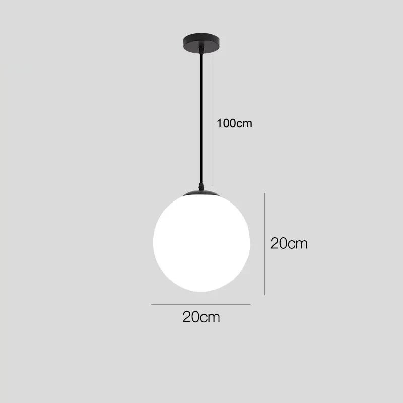 Nordic Glass Ball Pendant Light Brass Iron Hanging Lamp
